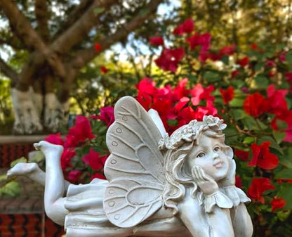MeritMode Fairy Garden Figurines - Angel Statue with Butterfly - style: fairy Garden statue