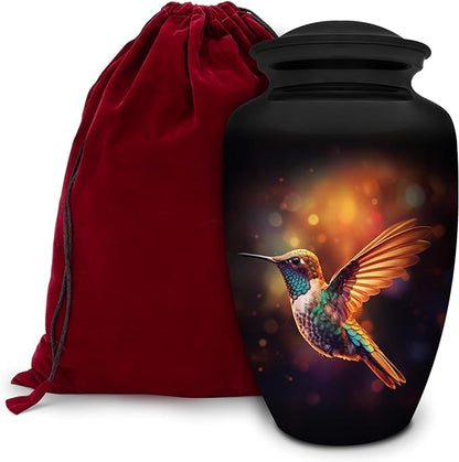 Hummingbird Urn - Extra Large Urn with Bag for Adult Ashes - color: Hummingbird, size: 1 Extra Large Urn