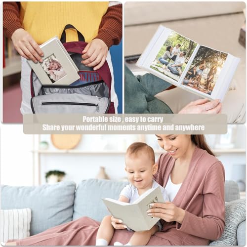 Photo Album 4x6 100 Pockets, Linen Cover Top Loader Vertical, Slip-in Picture Beige Pockets Albums for Wedding, Family, Anniversary, Baby, Vacation - color: Beige, size: 100 Pockets