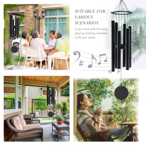 ASTARIN Sympathy Gifts for Loss of Mom,Tuned Relaxing Soothing Low Bass | 36 Inch Memorial WindChimes for Outside, Condolence Bereavement Gifts in Memory of Mom（ Flower-Shaped Top） - size: 36”-Flower top