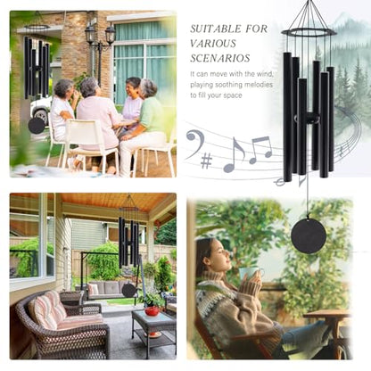 ASTARIN Sympathy Gifts for Loss of Mom,Tuned Relaxing Soothing Low Bass | 36 Inch Memorial WindChimes for Outside, Condolence Bereavement Gifts in Memory of Mom（ Flower-Shaped Top） - size: 36”-Flower top