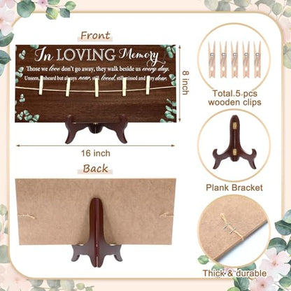 RattanView Wood Memory Sign 16 x 8 Inch in Loving Memory, Eucalyptus 3 - style: Eucalyptus 3