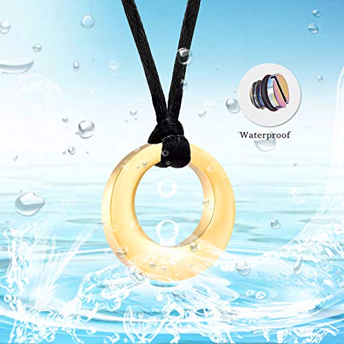 Hearbeingt Cremation Jewelry Urn Necklace for Ashes for Women Men, Circle of Life Eternity Memorial Pendant Ash Jewelry - color: Gold