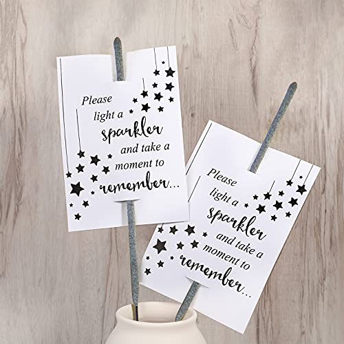 Outus 50 Pieces Memorial Sparkler Cards, No Sparkler - Celebration of Life Decorations Funeral Cards Double Sided for Birthday Anniversary Funeral Memorial Service(White) - color: White