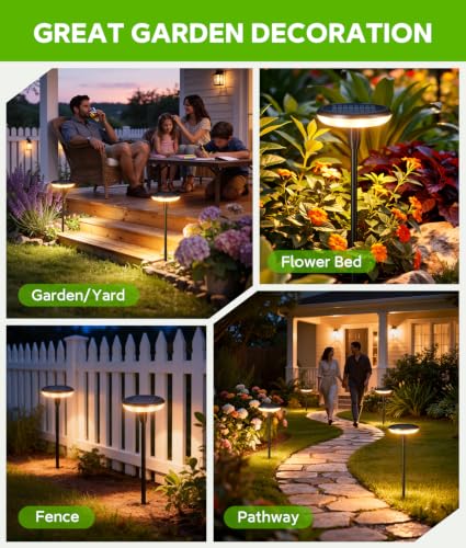 LETMY Solar Lights Outdoor Waterproof 12 Pack, Bright Solar Pathway Lights | 8 Bright LED, 3000K Warm White, 12-16H Runtime, IP65 Waterproof, Auto On/Off, Landscape Lighting for Yard, Path & Garden Lawn - size: 12 PACK