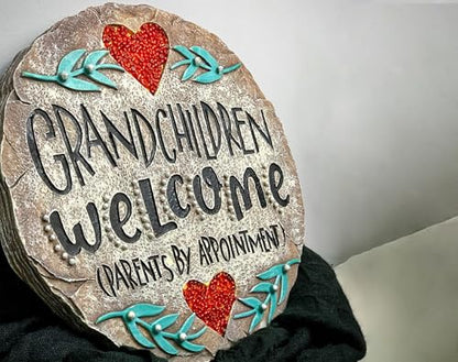Outdoor/Garden Stepping Stones - Grandma and Grandpa Gifts - Great Grandma Gifts (Grandparents Day Gift Grandchildren Welcome Home) - color: Grandma and Grandpa Gift