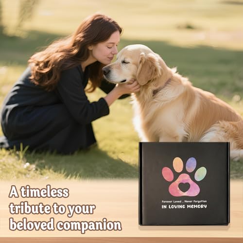 Dog Memorial Gifts for Loss of Dogs, Pet Memorial Gifts for Dogs, Rotating Wooden Dog Memorial Frame for Photos