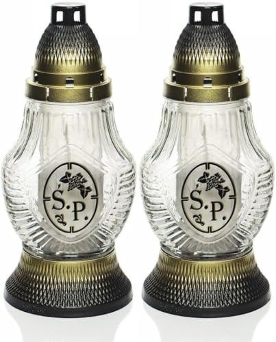 Polish Grave Candle – Traditional Memorial Light – Znicz Poland ST8 (2, Gold) - color: Gold