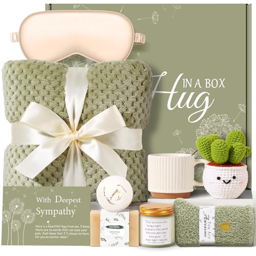 Sympathy Gift Baskets Sympathy Gifts for Loss of Loved One Mother Father Husband Mom Dad, Memorial Condolences Grief Bereavement Gift Ideas for Loss, Miscarriage Gifts for Mothers Women Care Package - color: Green