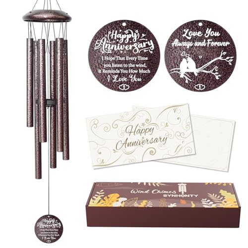 Anniversary Wind Chimes Gifts for Men Women, Happy Anniversary Decorations, 25" Wind Chimes Romantic Gift for Couple, Parents, Wife, Husband, Friends (Mr & Mrs - size: Mr & Mrs Anniversary Gift