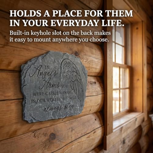Carson in Angels' Arms Memorial Garden Stone - Sympathy Gift for Funeral | Hand-Painted Stepping Stone to Remember Loved One- Outdoor for Garden or Patio- Weather Resistant