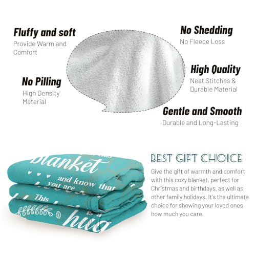 Get Well Soon Gifts, Cancer Care Gifts for Women or Men, Inspirational Gifts for Her Him， Encouragement Healing/After Surgery/Thinking of You Gifts, Hug Blanket 60"x50"（Teal） - color: Tael