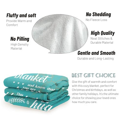 Get Well Soon Gifts, Cancer Care Gifts for Women or Men, Inspirational Gifts for Her Him， Encouragement Healing/After Surgery/Thinking of You Gifts, Hug Blanket 60"x50"（Teal） - color: Tael