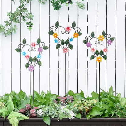 Metal Flowers Decorative Garden Stakes,3Pcs Heart Shape Metal Flower - color: Heart Shape Stakes