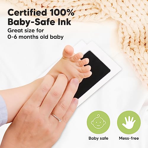 1pk Inkless Baby Hand and Footprint Kit, Mess Free Ink Pad (Jet Black, R) - color: Jet Black, size: 1-Pack, Regular 2.3" x 3.7"