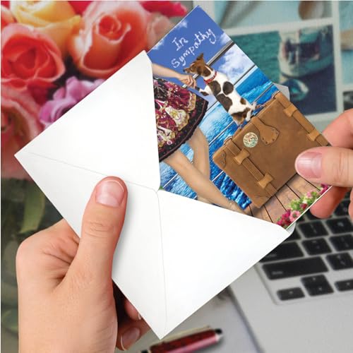 The Best Card Company - Pet Sympathy Card with Envelope - Animal Bereavement, Sorry for Loss - Dog And Friend C6881SMG-PS - style: Dog and Friend