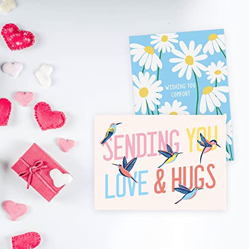 Sweetzer & Orange Thinking of You Cards with Envelopes, Set of 24 Boxed Greeting Cards, 300gsm Note Sheets, (120gsm) Envelopes. Just Because and Kindness designs (Pack of 2) - size: 4x5.5 inches (Pack of 2)
