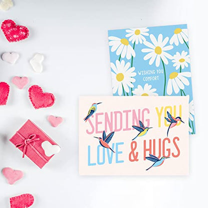 Sweetzer & Orange Thinking of You Cards with Envelopes, Set of 24 Boxed Greeting Cards, 300gsm Note Sheets, (120gsm) Envelopes. Just Because and Kindness designs (Pack of 2) - size: 4x5.5 inches (Pack of 2)