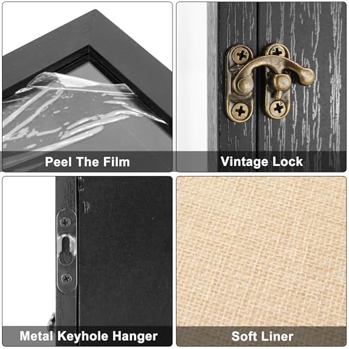 Large Graduation Shadow Box Frame for Cap Gown, Black 16x20 Display Case - color: Rustic Black, size: 16"x20" (40.6x50.8 cm)