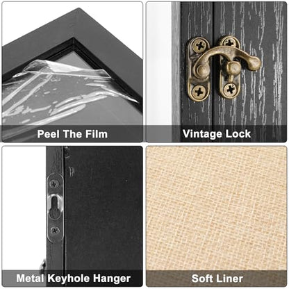 Large Graduation Shadow Box Frame for Cap Gown, Black 16x20 Display Case - color: Rustic Black, size: 16"x20" (40.6x50.8 cm)