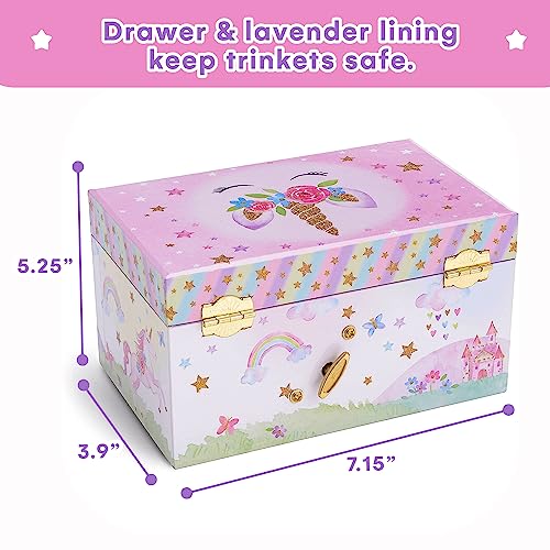 Jewelkeeper Girl's Musical Jewelry Box with Pullout Drawer - Woodland Owls Design Jewelry Storage Organizer for Kids - Twinkle Twinkle Little Star Tune - Jewelry Box for Girls