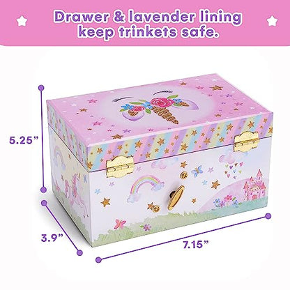 Jewelkeeper Girl's Musical Jewelry Box with Pullout Drawer - Woodland Owls Design Jewelry Storage Organizer for Kids - Twinkle Twinkle Little Star Tune - Jewelry Box for Girls