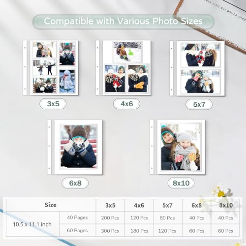 Popotop Large Photo Album Self Adhesive 4x6 5x7 8x10 Scrapbook Album DIY Picture Book,Gifts for Mom,Family Baby and Wedding,with Metal Pen and Plastic Board - color: Turquoise, size: 11.5"x10.6"40pages