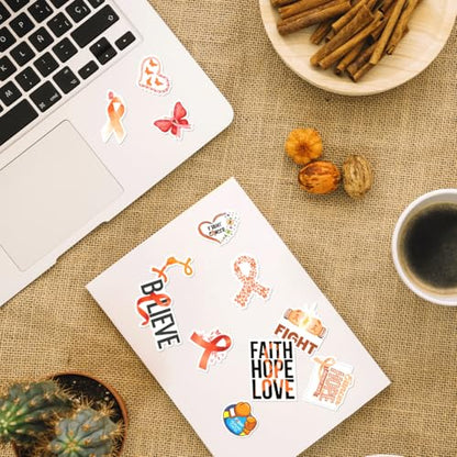 Leukemia Cancer Awareness Ribbon Quote Design 50pcs Vinyl Support Stickers Pack for Survivors Fighters Family Laptops Water Bottles Scrapbooking Bumper Hard Skateboard Car - color: Cancer Awareness 1