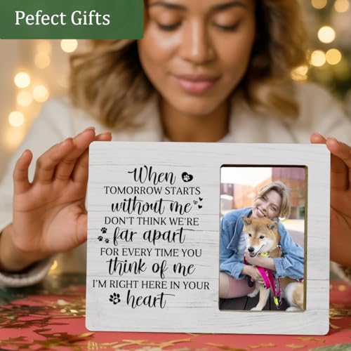 Dog Gifts Memorial Picture Frame Loss of Dog, Pet Memorial Gifts, When Tomorrow Starts Without Me Wooden Picture Frames - color: When