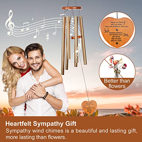 Wind Chimes for Outside,30" Large Deep Tone Sympathy Chimes, Memorial Loss of Loved One Mother Father, Meaningful Bereavement/Memorial/Sympathy Gift in Memory a one - size: 30"