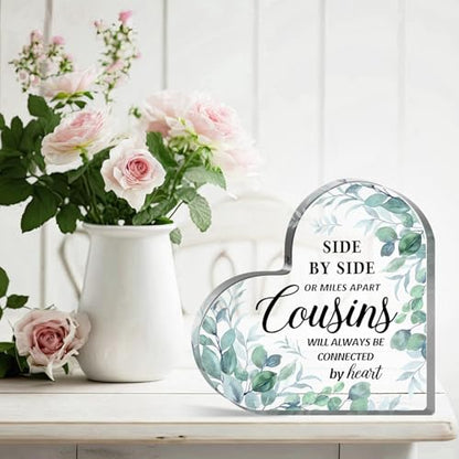 Cousin Gifts for Women, Cousin Birthday Gifts for Women, Heart Acrylic Gifts for Cousins, Best Cousin Ever Gifts, Cousin Birthday Gifts for Cousin Sister, Best Cousin Gifts for Christmas Weddings - style: 001