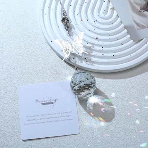 Modern Memorial Gifts: Bereavement Gift Ideas - Symbolic Rainbow Crystal Suncatcher, Funeral Gifts For Loss Of Loved One - color: Butterfly