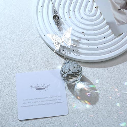 Modern Memorial Gifts: Bereavement Gift Ideas - Symbolic Rainbow Crystal Suncatcher, Funeral Gifts For Loss Of Loved One - color: Butterfly