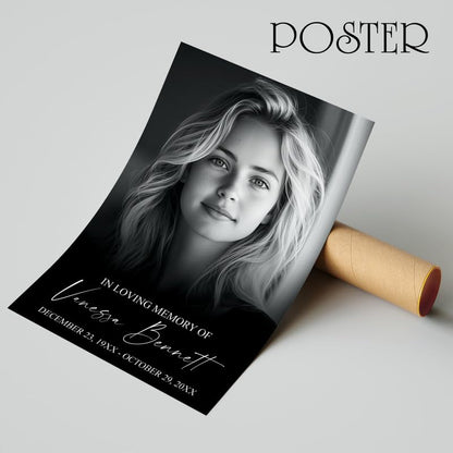 Celebrating the Life Memorial Sign Personalized - Funeral Welcome Sign, Celebration of Life Poster with Picture, Funeral Photo Display Board, In Loving Memory, Forever In Our Hearts Canvas #19 - color: Version #19