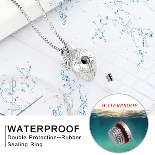 XSMZB Heart Cremation Jewelry Ashes Pendant for Human Pet Funeral Urn Necklace for Ashes Women Men Memorial Urn Jewelry - color: Customize