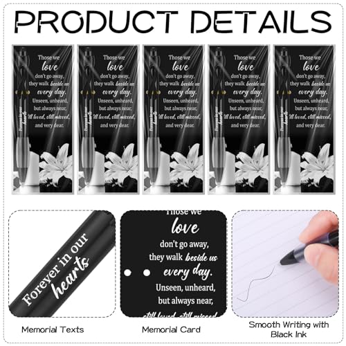 Sayglossy 60 Set Memorial Funeral Favor for Guest Thank You Set,Black - color: Black