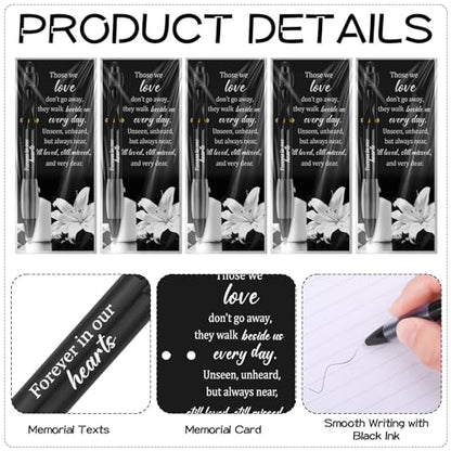 Sayglossy 60 Set Memorial Funeral Favor for Guest Thank You Set,Black - color: Black