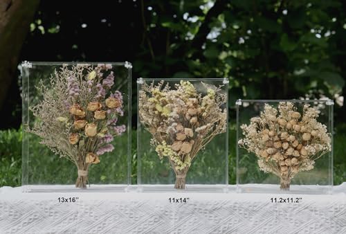 11.2x11.2 Acrylic Shadow Box, Assemble Display Case, DIY Tabletop/Wall Mount Display Frame, All Clear Memory Box for Dried Flowers/Kids Room/Birthday/Wedding(11.2x11.2x3”, Assemble Frame) - size: 11.2x11.2", Assembly Frame