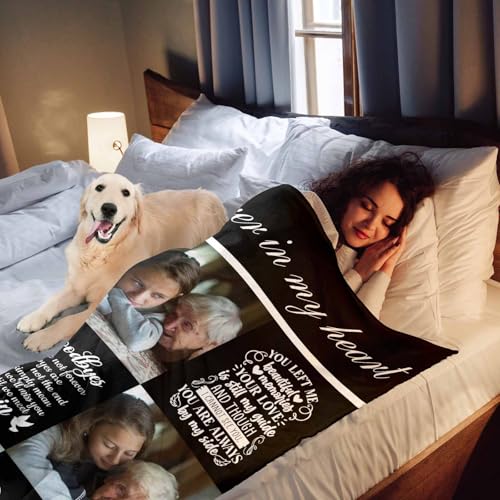 Custom Blanket with Picture in Memory of Loved One Gifts,Blanket with Pictures Customized for Loss of Grandma Grandpa - color: Color 10