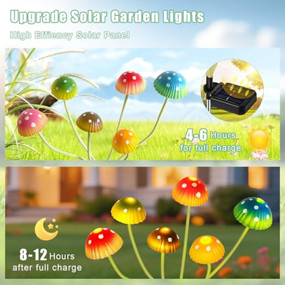 TEDOF Solar Garden Lights,Solar Swaying Mushroom Lights - color: 2 Pack Mushroom Lights