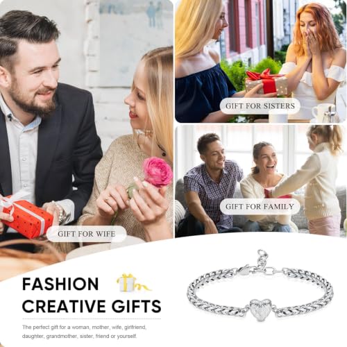 zeqingjw Heart Urn Bracelet for Ashes for Women Stainless Steel Cremation Bangle Jewelry Adjustable Keepsake Memorial Bracelet Loved Ones Ashes Holder Keepsake - color: Customized-1pcs