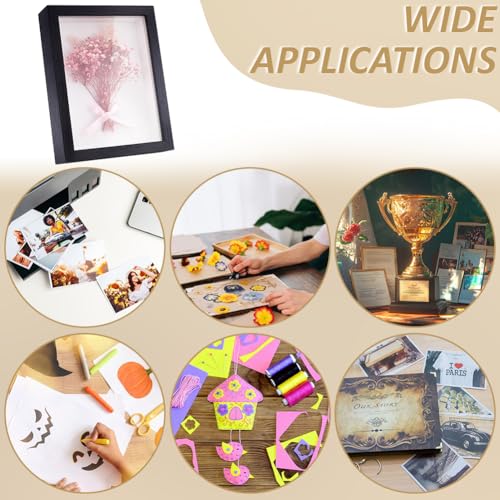 8 Pack 6x8 Inch Shadow Box Picture Frame, Shadow Box Frame Bulk | Black Wood Shadow Boxes Display Cases 3D Frames Shadow Box for Wedding Memories Crafts Awards Medals Tickets Photos - color: Black