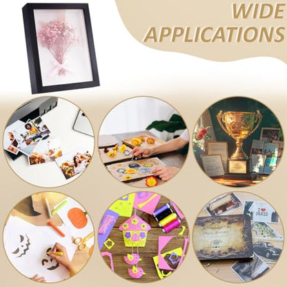 8 Pack 6x8 Inch Shadow Box Picture Frame, Shadow Box Frame Bulk | Black Wood Shadow Boxes Display Cases 3D Frames Shadow Box for Wedding Memories Crafts Awards Medals Tickets Photos - color: Black