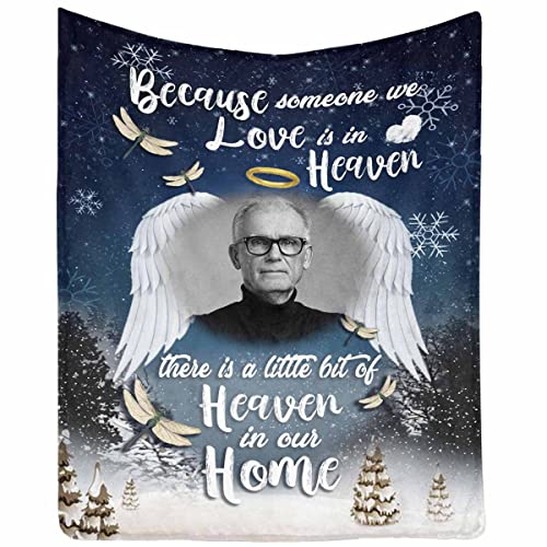 InterestPrint Personalized Blanket in Loving Memory Personalized Blanket with Photo, There is a Little bit of Heaven in Our Home Perfect for Couch - color: Multi 20, size: 30 x 40 Inches