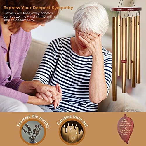 Memorial Wind Chimes Gift, Windchime for Loss of Loved one, Outside deep Tone Large aluminiu, Bereavement Memorial Gifts Sympathy Wind Chimes,Unisex Gift Garden Decor,mom,Grandmother,Women Gifts - size: Teardrop-Golden Envelope