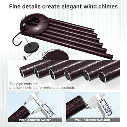 45" Large Wind Chimes for Outside, 6 Thick and Bold Aluminum Tubes (Bronze) - color: Bronze