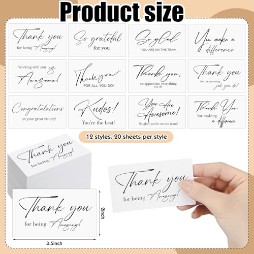 Yeaqee Employee Appreciation Cards Kudos Notes Motivational Blank, White - style: White