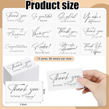Yeaqee Employee Appreciation Cards Kudos Notes Motivational Blank, White - style: White
