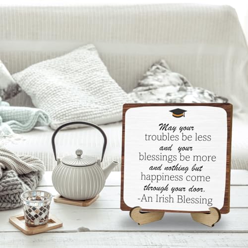 Graduation Gifts, Irish Blessing Wooden Sign With Stand, Blessing Gifts - color: Irish Blessing