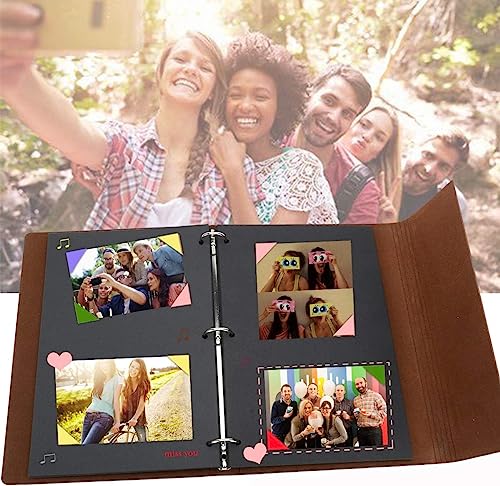 AIOR Scrapbook Photo Album 60 Pages Memory Book Leather Scrap Book DIY Guest Photo Book Wedding Travel Memory Album for Graduation Birthday Gifts (Moon Fema) - style: Moon Fema